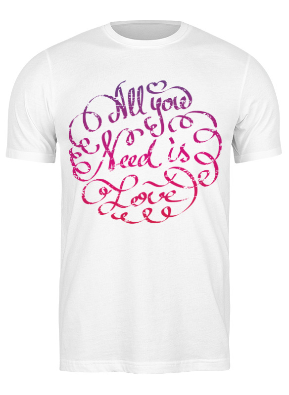 

Футболка мужская Printio All you need is love белая L, All you need is love