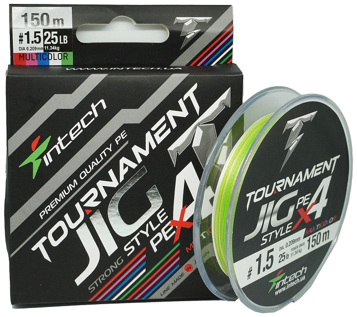 Шнур Intech Tournament Jig Style PE X4 Multicolor 150m (1.5 (25lb / 11.34kg))