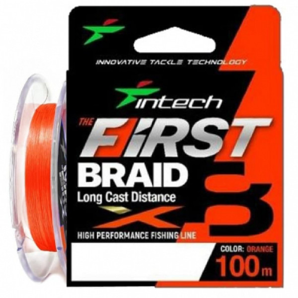 

Шнур Intech First Braid X8 Orange 100m (#1.2 (22lb/9.99kg)), 00-00032915