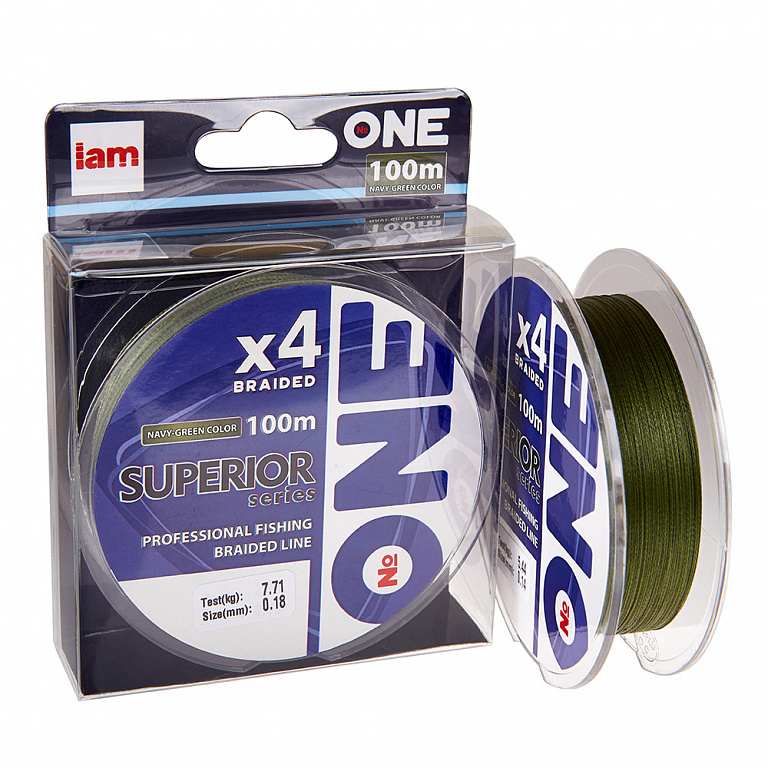 Шнур IAM №ONE Superior X4 0.20мм 9,07кг 100м navy-green