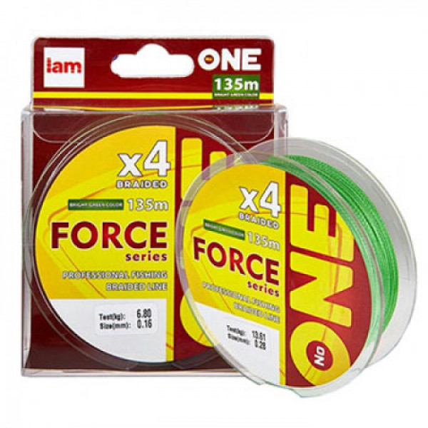 Шнур IAM №ONE Force X4-135m bright-green 0.12