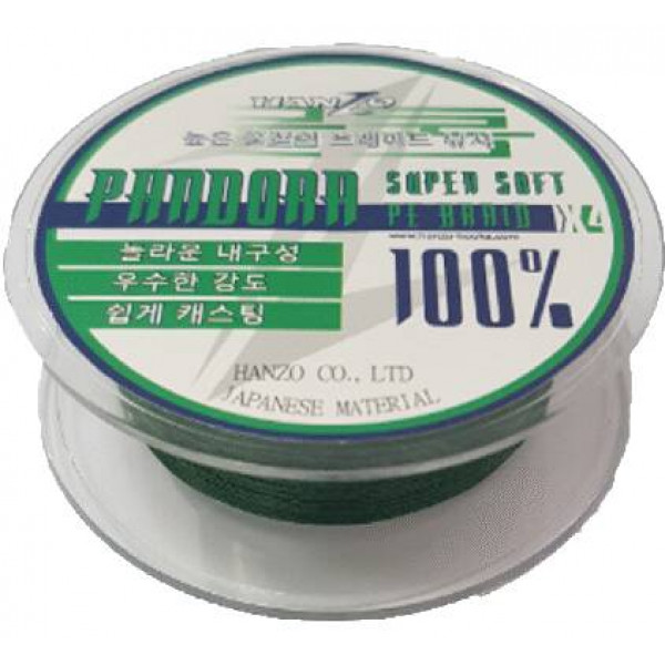 

Шнур Hanzo Pandora Green 1.2 (125м) 0,19мм 9.5кг, 00-00033530