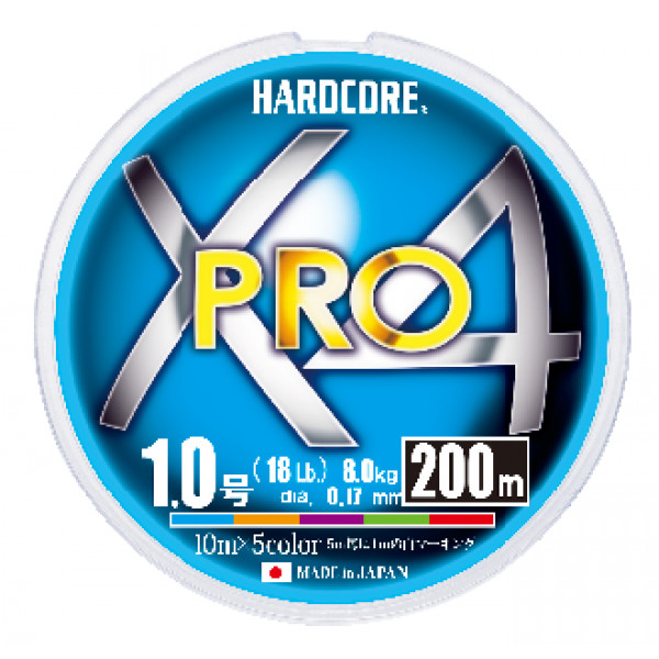 

Шнур Duel PE Hardcore X4 Pro 200 м. #1.0 5 Color 0.17 мм. 8.0 кг., 00-00028905