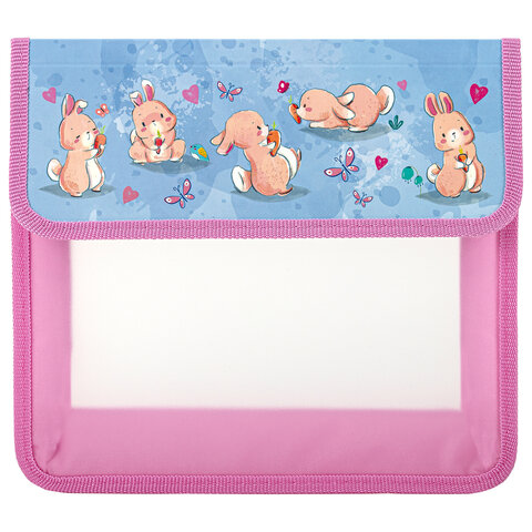 

Папка для тетрадей ЮНЛАНДИЯ А5, 2 отделения, клапан на липучке, Bunnies, 270968 - 4 шт