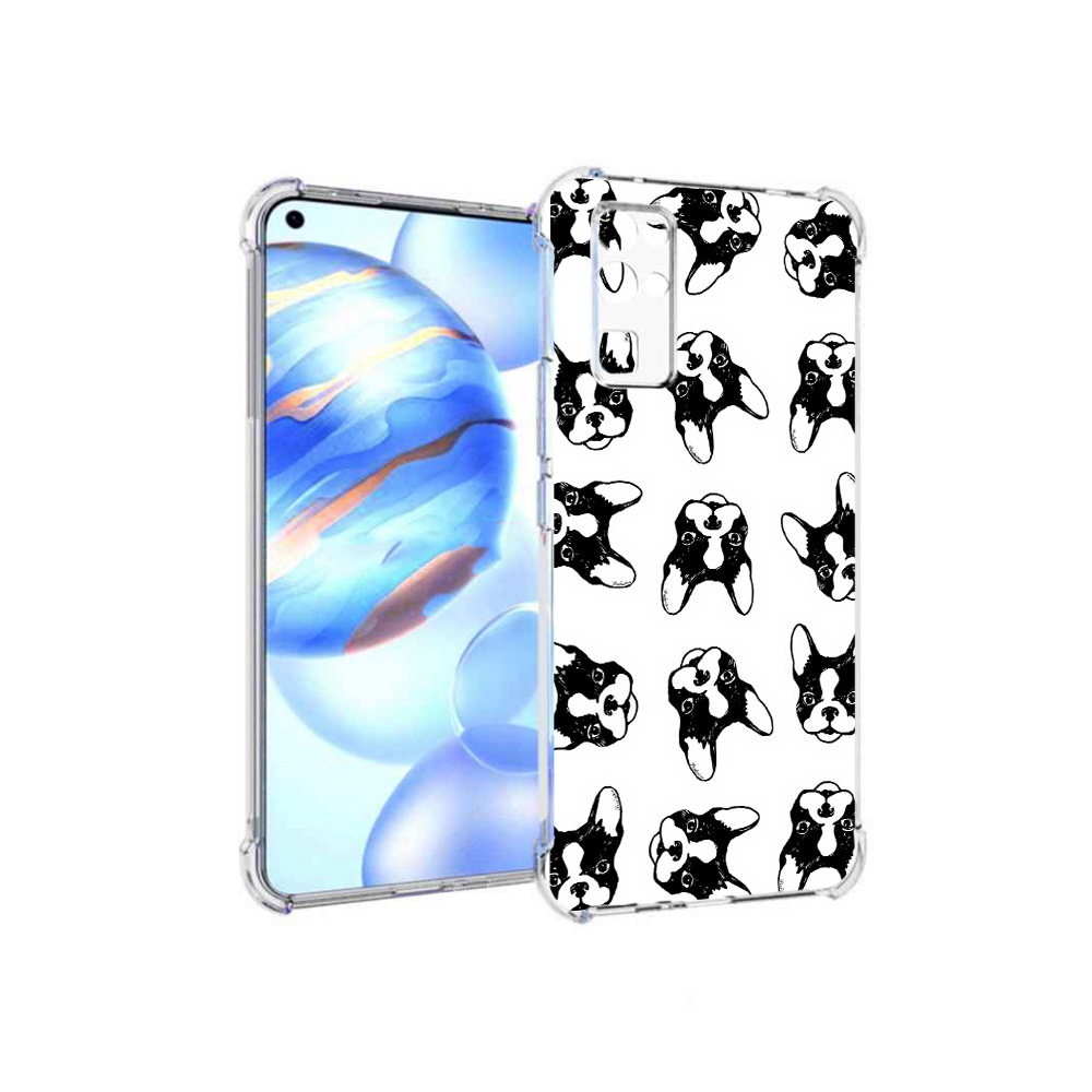

Чехол MyPads Tocco для Honor 30 черно белые собачки (PT147988.19.683), Прозрачный, Tocco