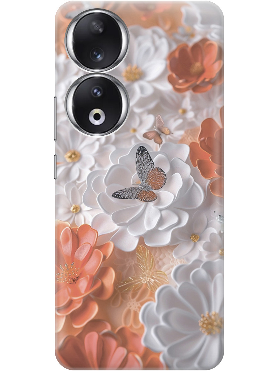 

Силиконовый чехол на Honor 90 с принтом "Бабочка на белых цветах", Белый;оранжевый;прозрачный, 772618110
