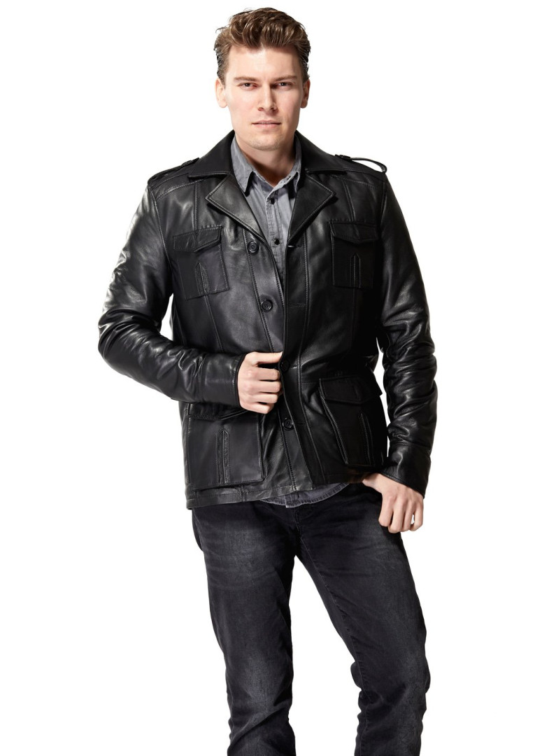 

Кожаная куртка мужская Hodore H35-904S черная M (товары доставляются из-за рубежа), Черный, H35-904S