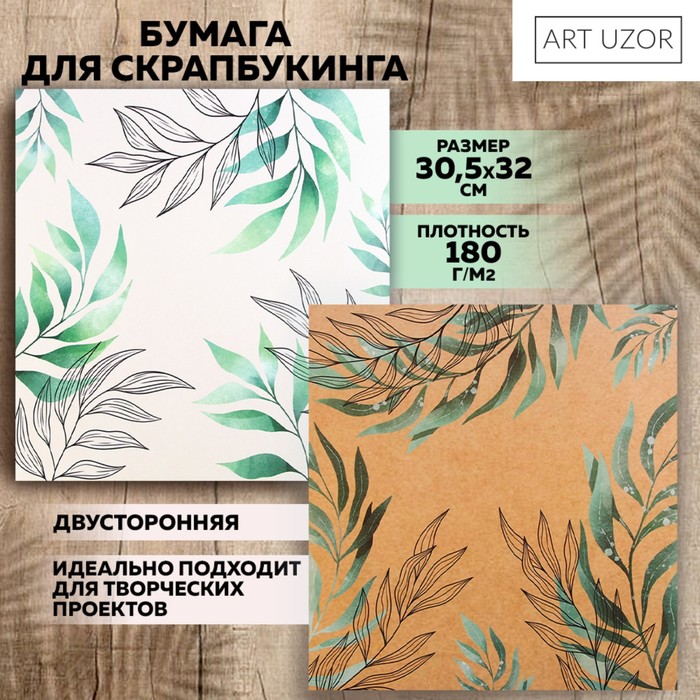 

Бумага для скрапбукинга «Изящные листия», 30,5 х 32 см, 180 г/м 10 шт., Разноцветный
