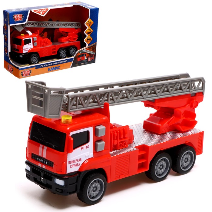 

Машина пластик «KAMAZ пожарная машина», 17 см, лестница, инерция, световые и звуковые эффе