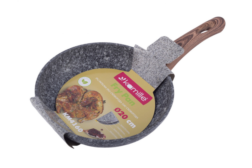 

Сковорода Kamille O20см PTFE из алюминия 926582, Серый