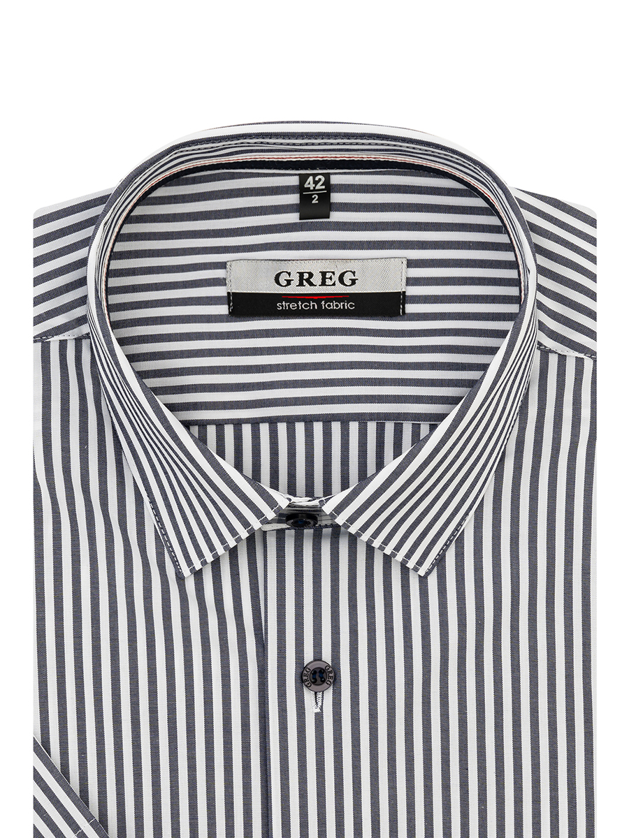 

Рубашка мужская Greg 00-00001074 серая 42, Разноцветный, 00-00001074