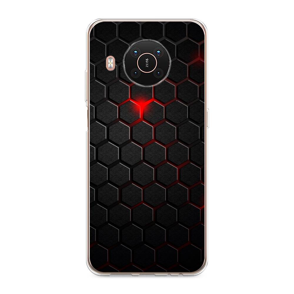 

Чехол Awog на Nokia X20 / Нокиа X20 "Фон соты красные", Красный;черный, 124250-3
