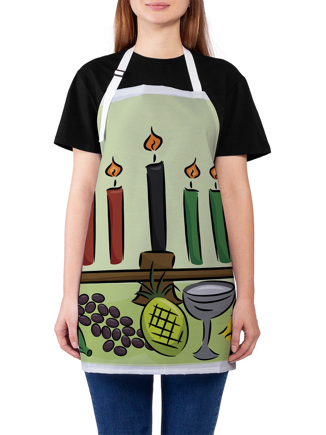 фото Фартук женский joyarty для готовки "обеденные свечи", универсальный размер