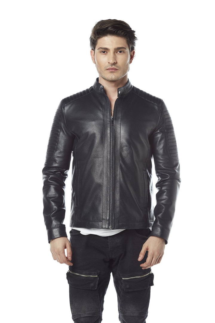 

Кожаная куртка мужская Hodore H35-8717 синяя S (товары доставляются из-за рубежа), Синий, H35-8717