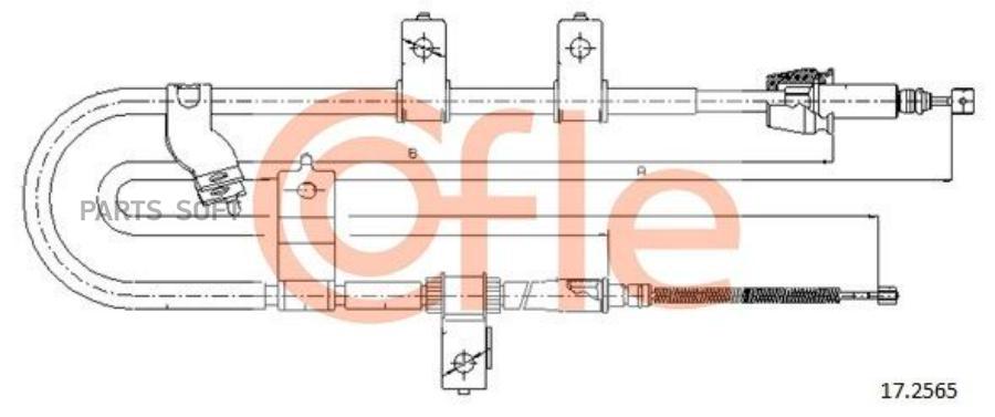 

COFLE 92.17.2565 Трос стояночного тормоза лев задн HYUNDAI SANTA FE all 01- 1шт