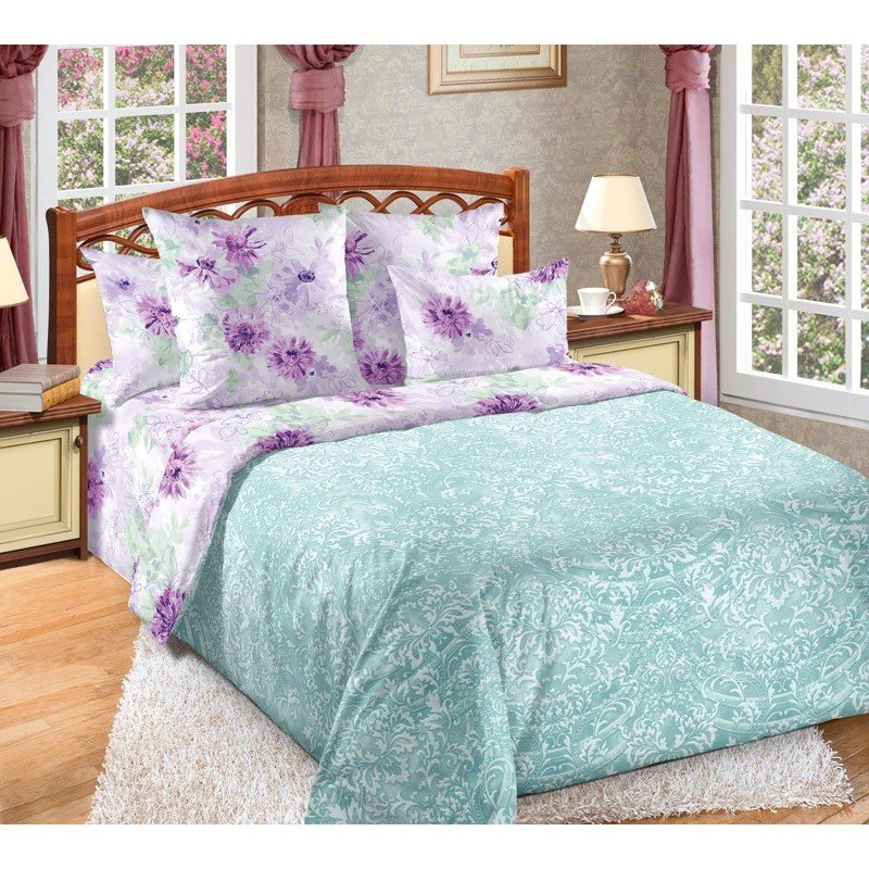 

Комплект белья Текс-Дизайн перкаль Даниэлла мятный 2 сп. с европростыней арт. 223970, Даниэлла мятный