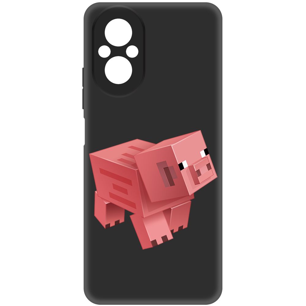 

Чехол-накладка Krutoff Soft Case Minecraft-Свинка для Realme C67 черный