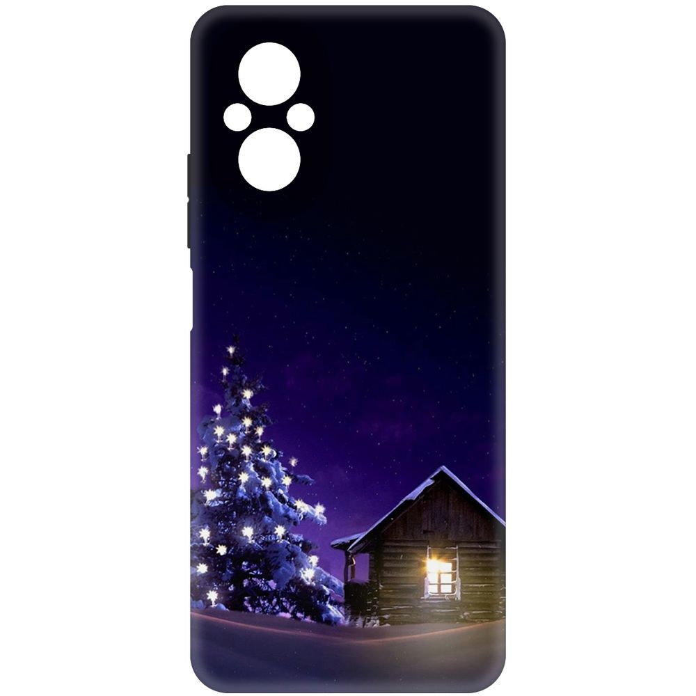 

Чехол-накладка Krutoff Soft Case Зимний домик для Realme C67 черный