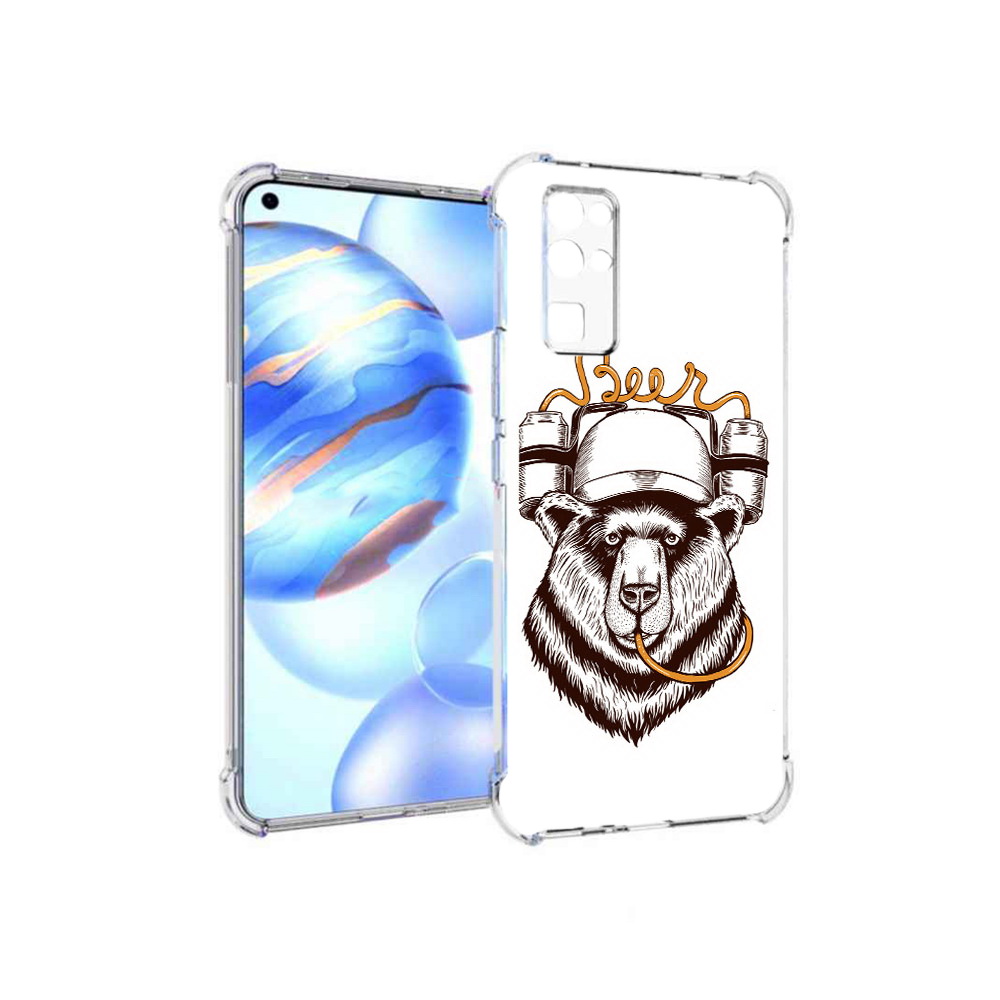 

Чехол MyPads Tocco для Honor 30 пивной медведь (PT147988.19.538), Прозрачный, Tocco