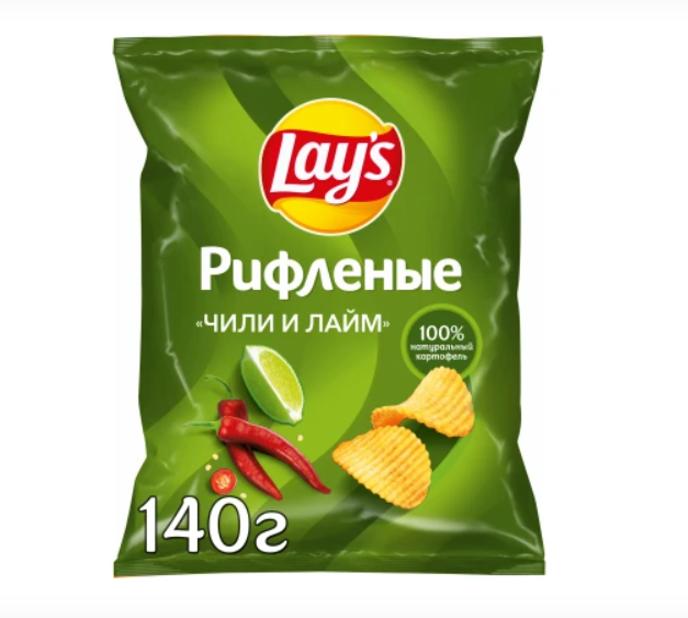 

Чипсы Lay's рифленые чили и лайм 140 г