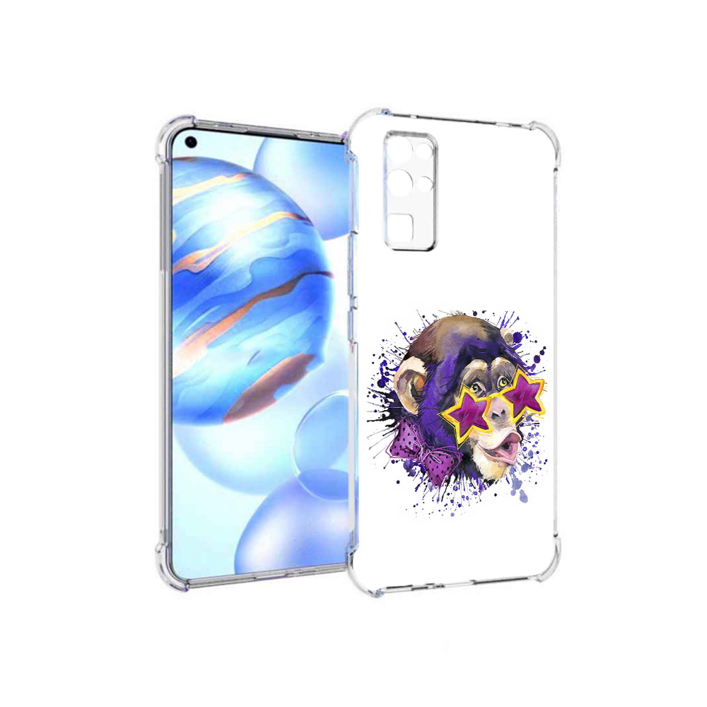 

Чехол MyPads Tocco для Honor 30 обезьяна в очках (PT147988.19.524), Прозрачный, Tocco