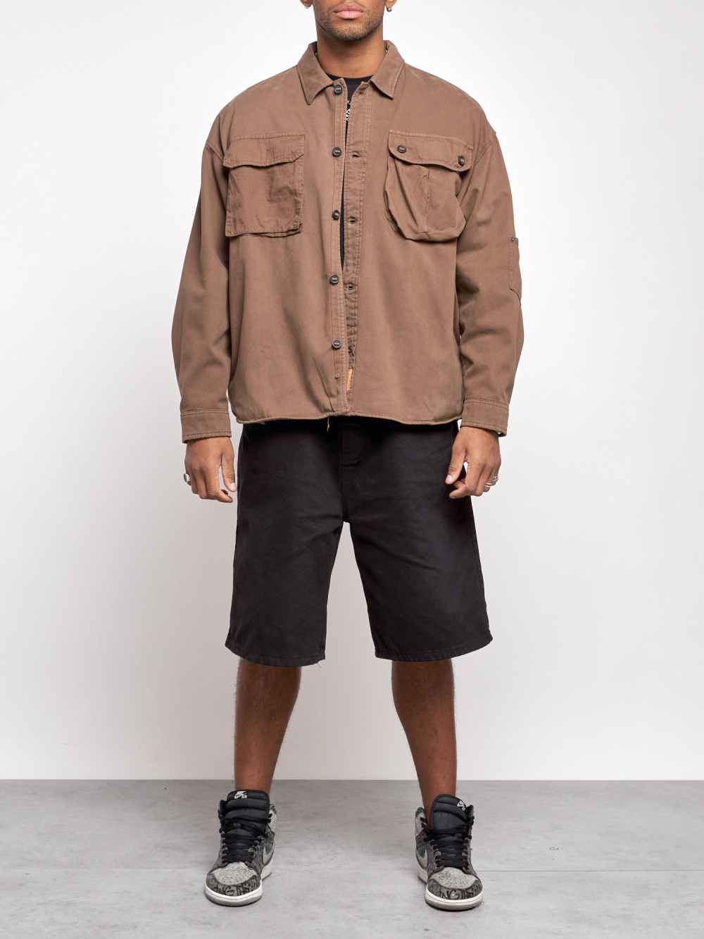 Джинсовая куртка мужская AD12770 коричневая 2XL