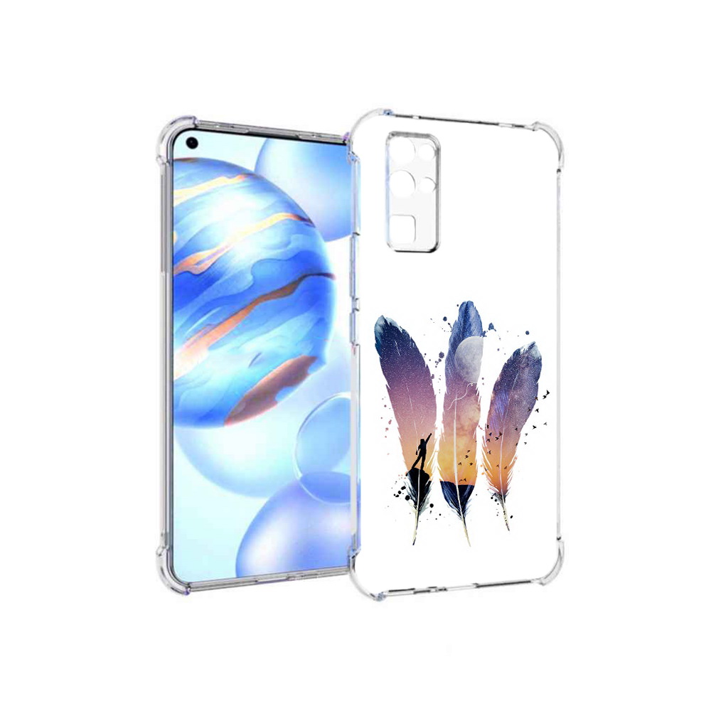 

Чехол MyPads Tocco для Honor 30 небесные перья (PT147988.19.519), Прозрачный, Tocco