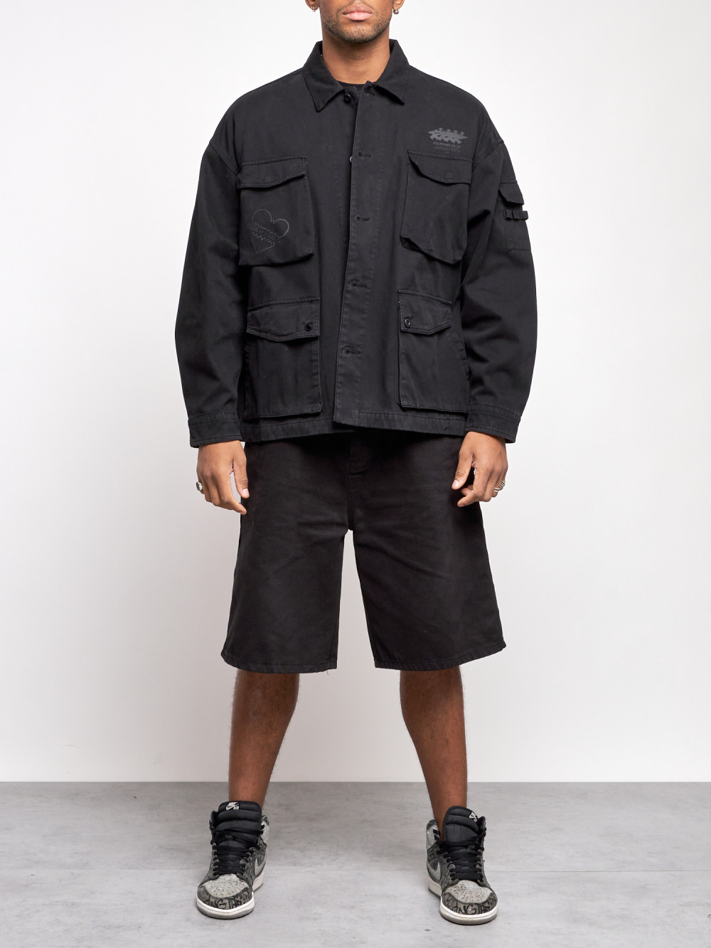 Джинсовая куртка мужская AD12776 черная 2XL
