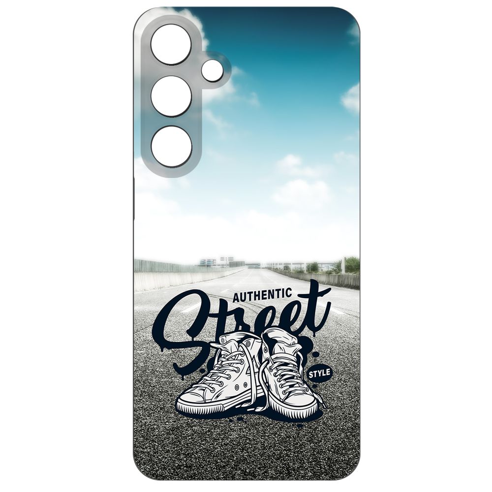 

Чехол-накладка Krutoff Soft Case Кроссовки мужские Уличный стиль для Samsung Galaxy S24+, Черный