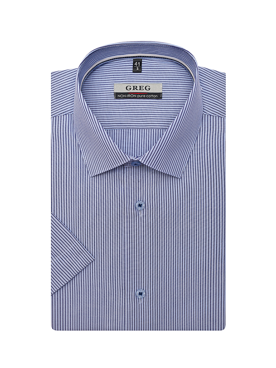 

Рубашка мужская Greg 00-00006760 голубая 44, Голубой, 00-00006760