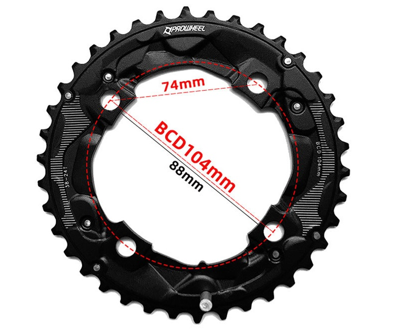 Звезда Prowheel 10/11 скоростной системы BCD: 104 мм 38T (сов.м 24/38T)