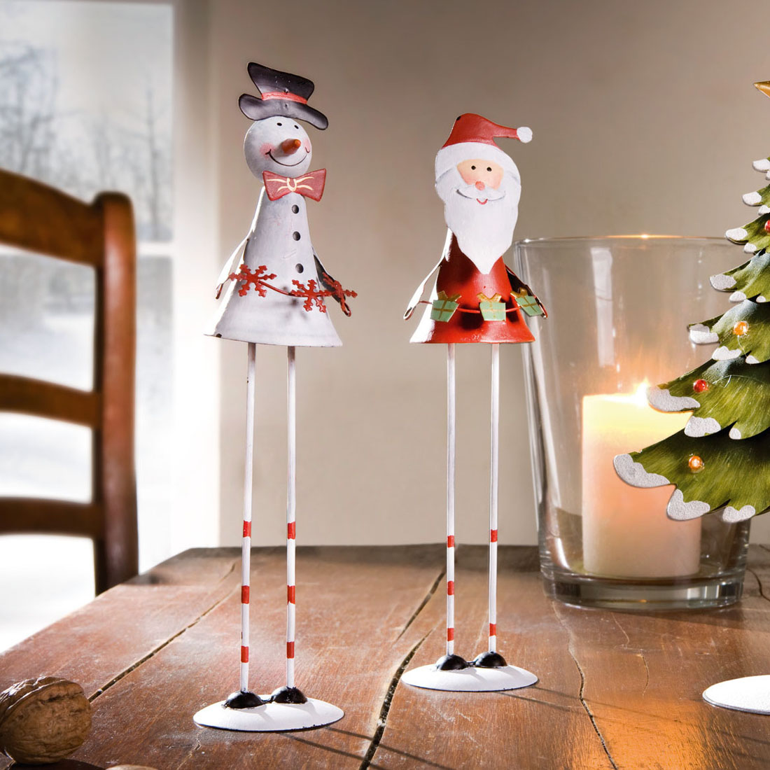 Декоративные фигуры Хит-декор Санта и снеговик 07645, 2 штуки