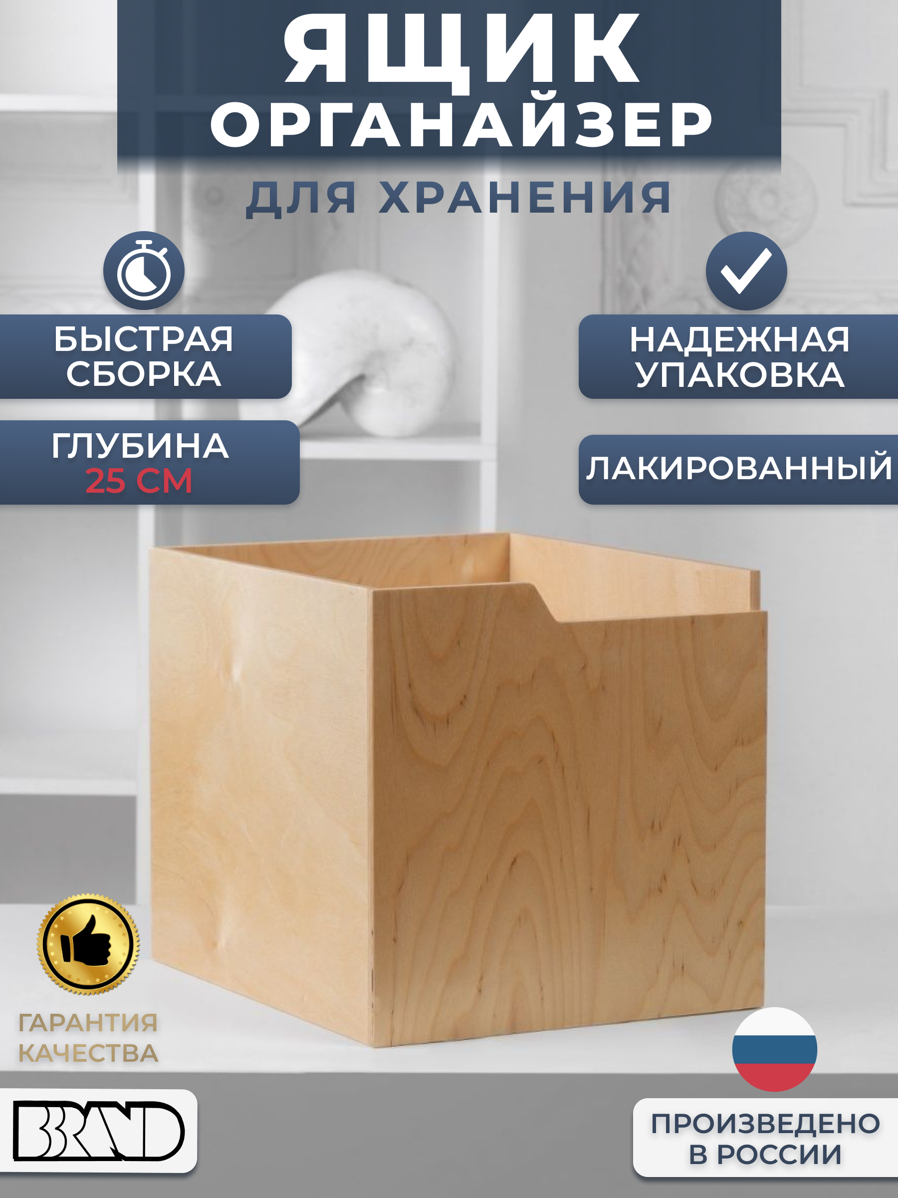 

Органайзер для хранения вещей BBrand кейс глубина 25 см, Органайзер (Л)-04 (25)