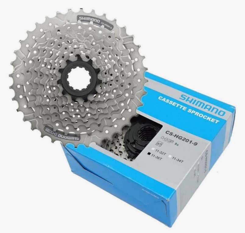 

Кассета 9 скоростей 11-36Т SHIMANO CS-HG201-9 в коробке, CS-HG201-