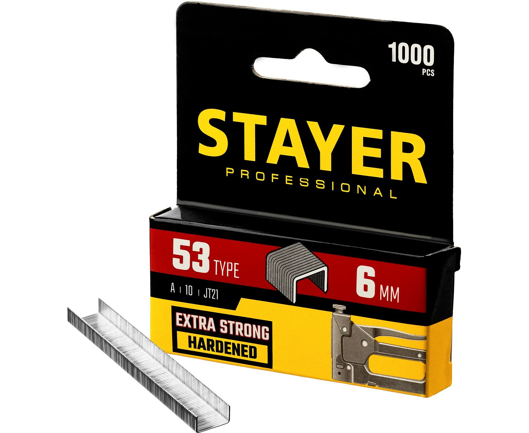 Скобы для электростеплера STAYER 6 мм 1000 шт узкие прямоугольные скобы для степлера fit