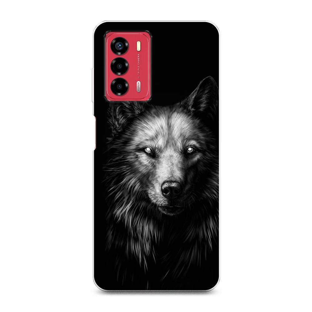 фото Силиконовый чехол "волк черно белый" на zte blade v40 vita awog