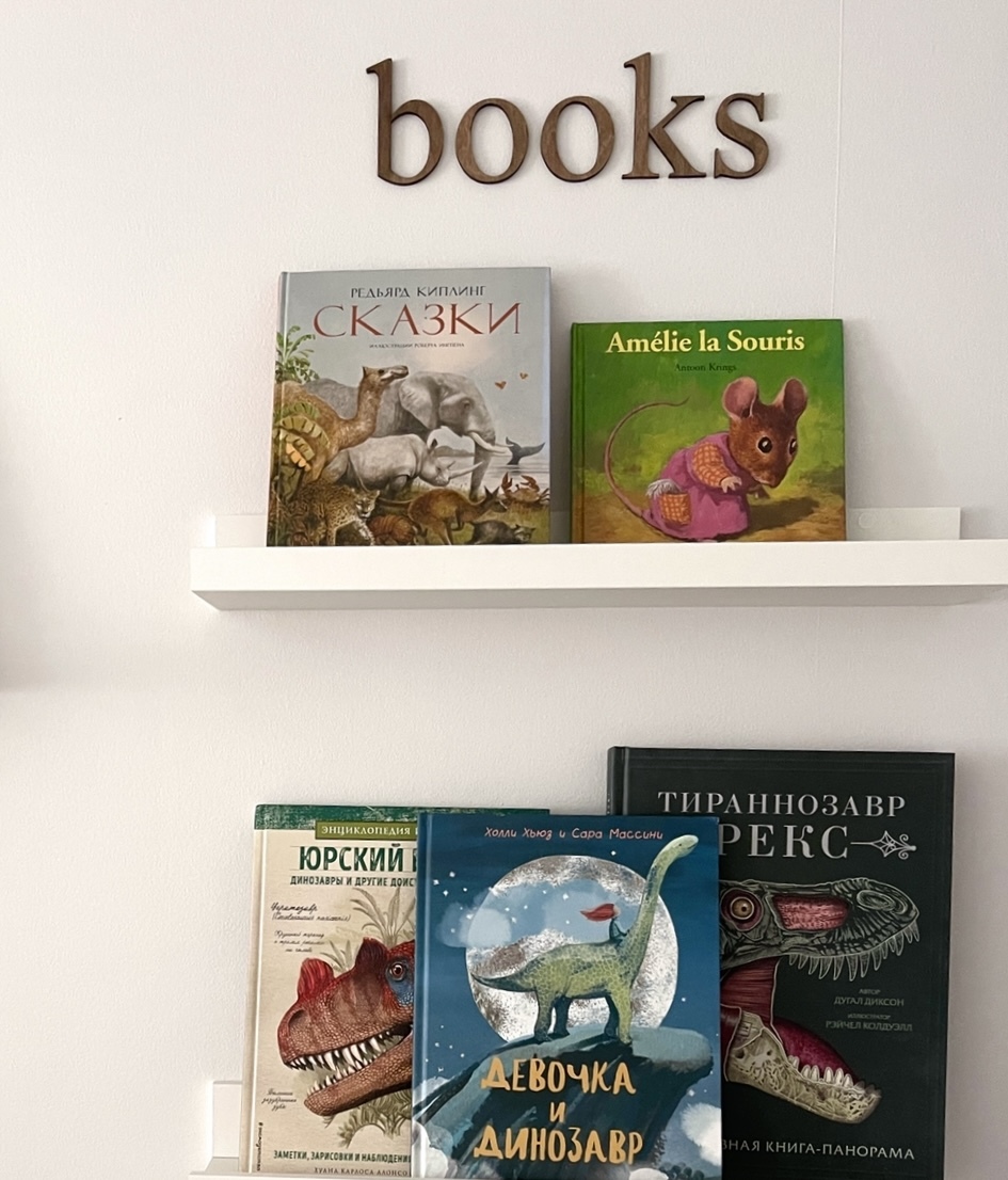

Надпись на стену Books Woodpecker decor в детскую комнату 2 в 1, Коричневый, надпись