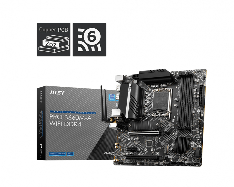 

Материнская плата MSI PRO B660M-A WIFI DDR4, PRO B660M-A WIFI DDR4