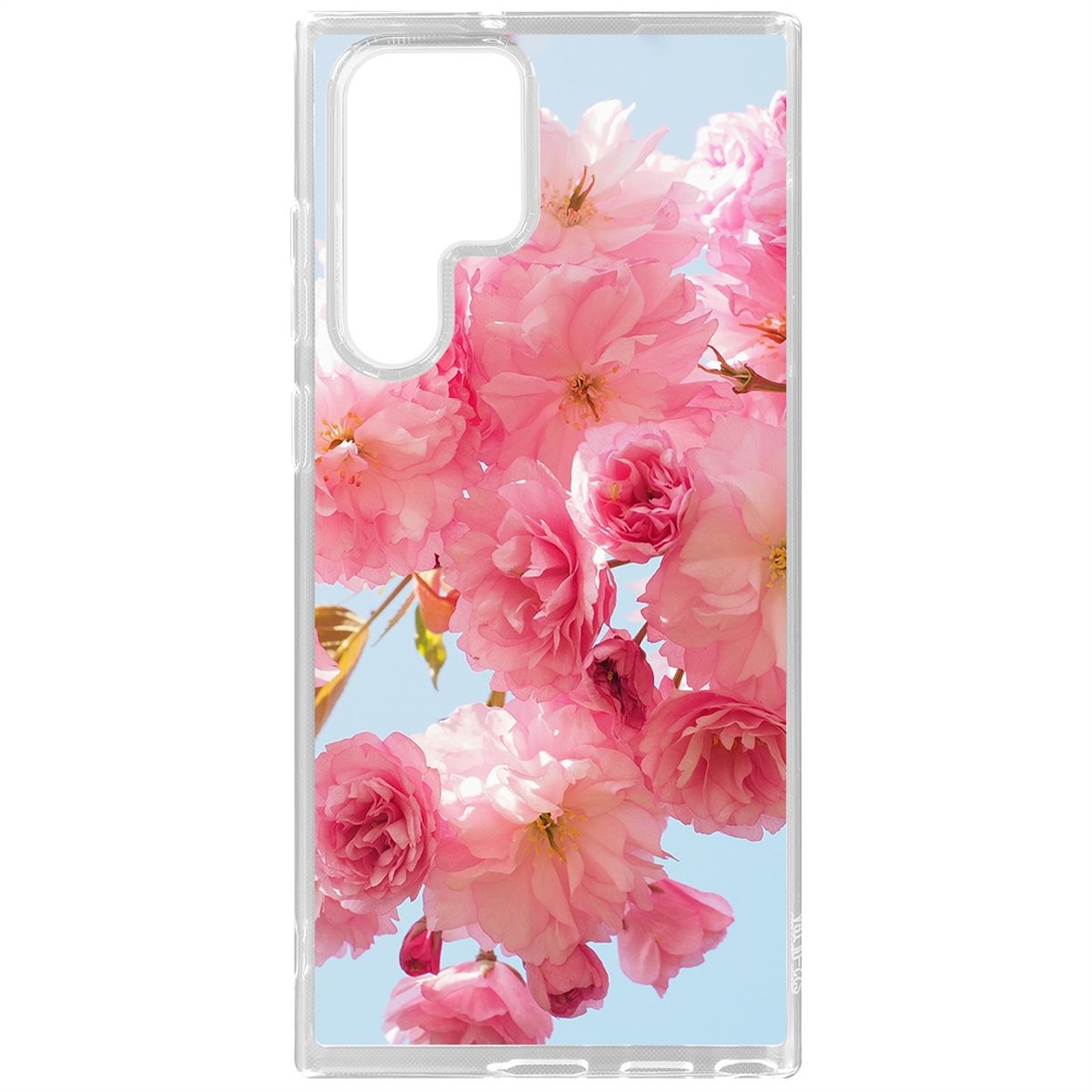 

Чехол-накладка Krutoff Clear Case Сакура для Samsung Galaxy S22 Ultra, Прозрачный