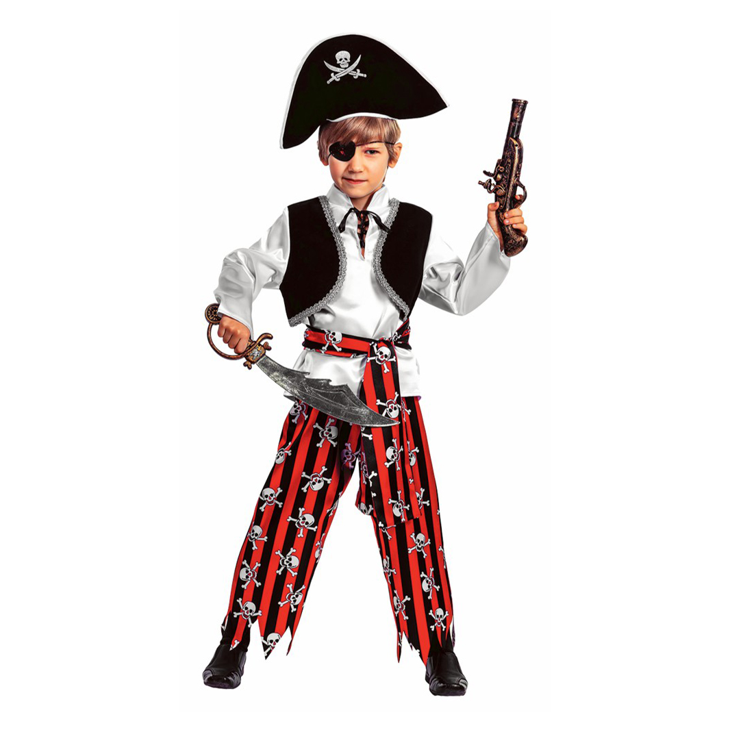Карнавальный костюм Батик Пират, белый, красный, 104