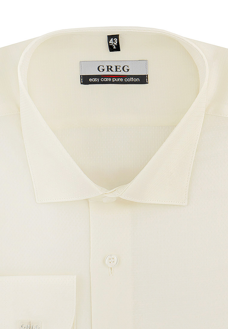 

Рубашка мужская Greg 01-00012035 бежевая 44, Бежевый, 01-00012035