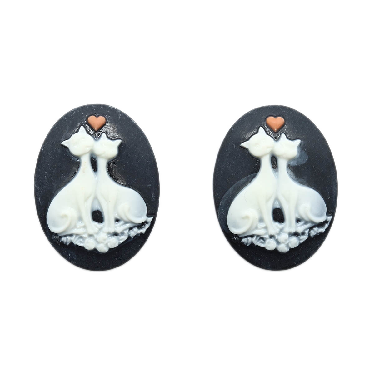 

Камеи Vintage Line Кошки, 2 штуки, 3х4х0.5 см, Розовый