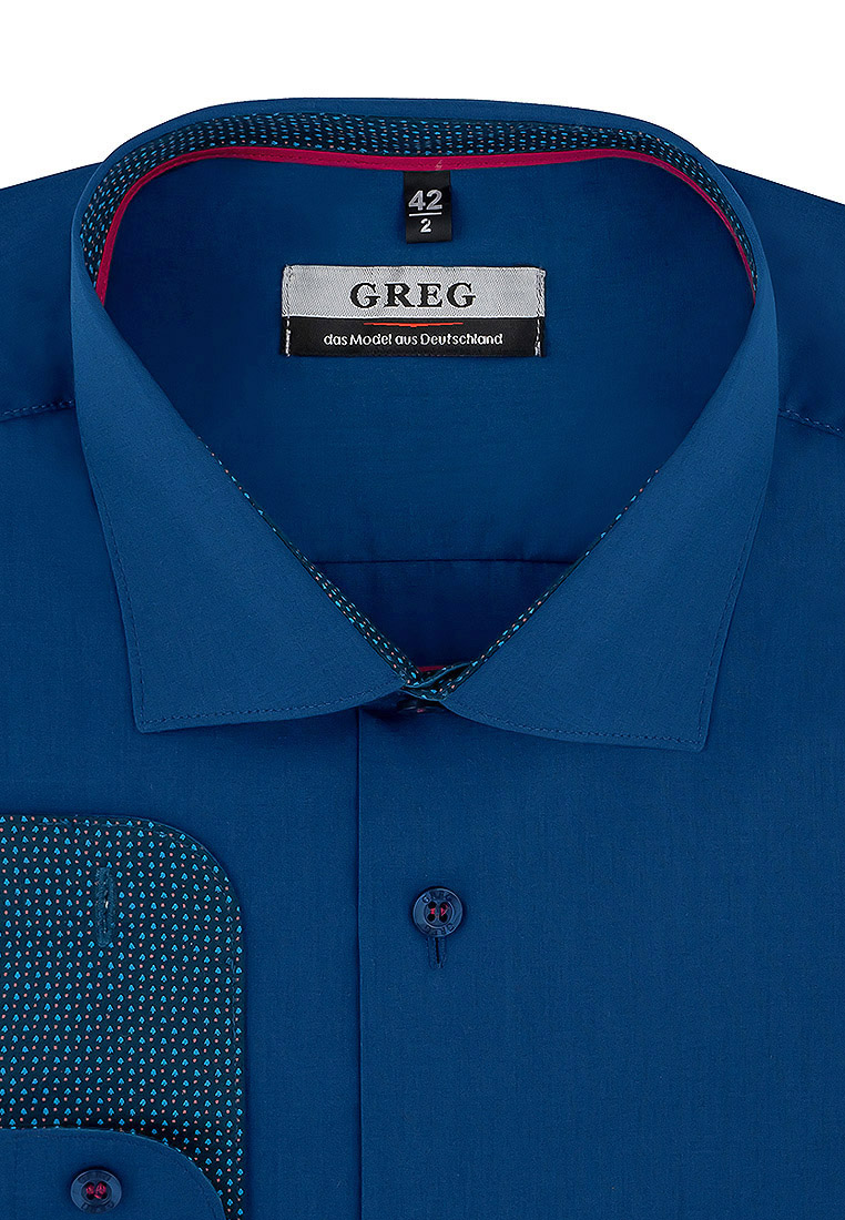 

Рубашка мужская Greg 01-00010735 синяя 38, Синий, 01-00010735