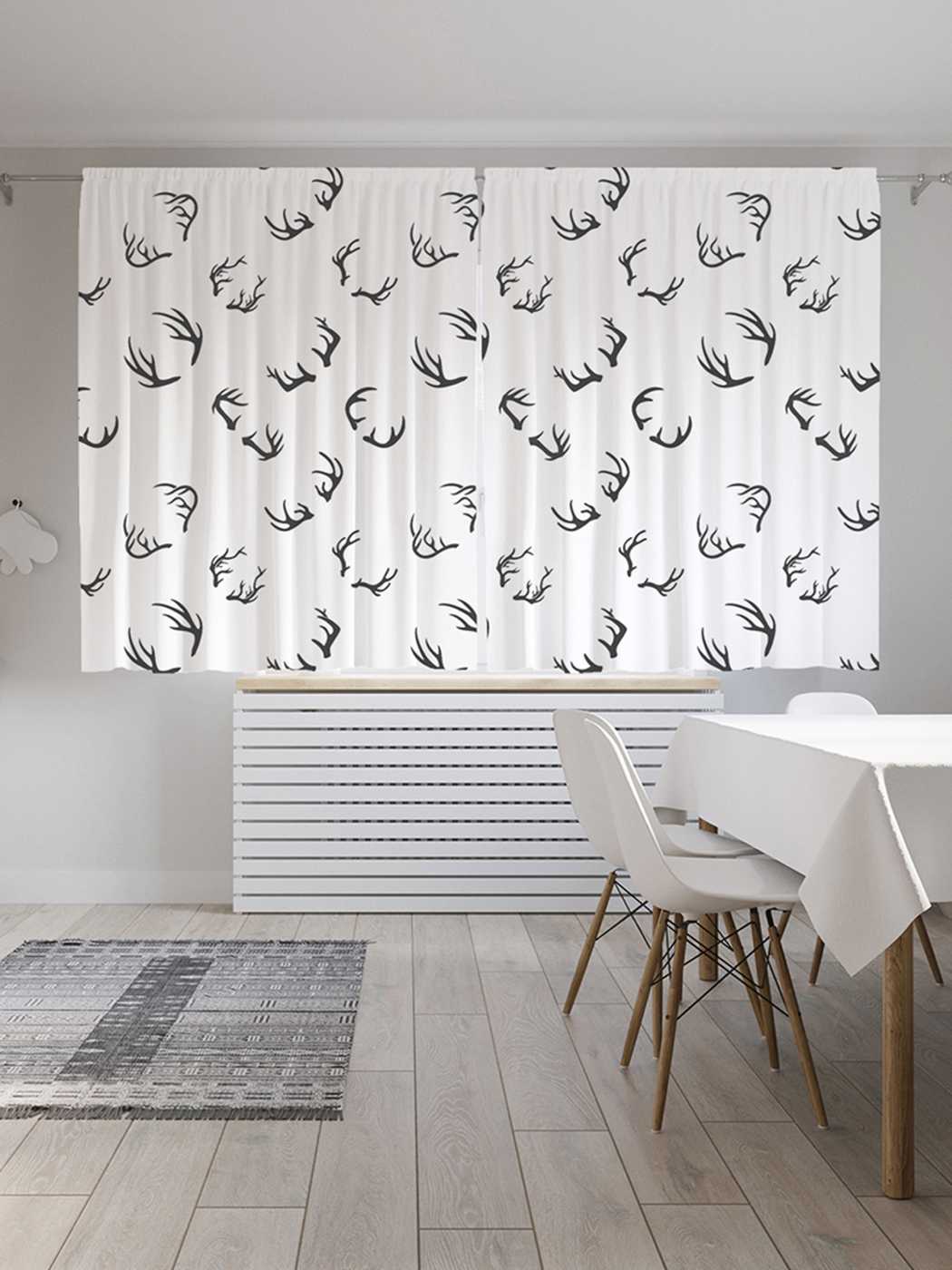 

Классические шторы JoyArty "Оленьи рога", серия Oxford DeLux, 2 полотна 145x180 см, Оленьи рога