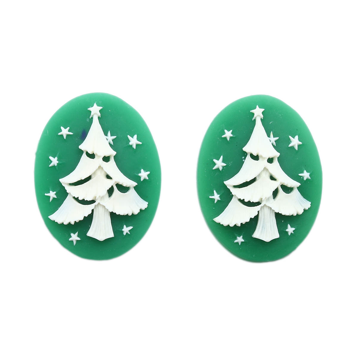 Камеи Vintage Line Елочка, 2 штуки, 3х4х0.5 см