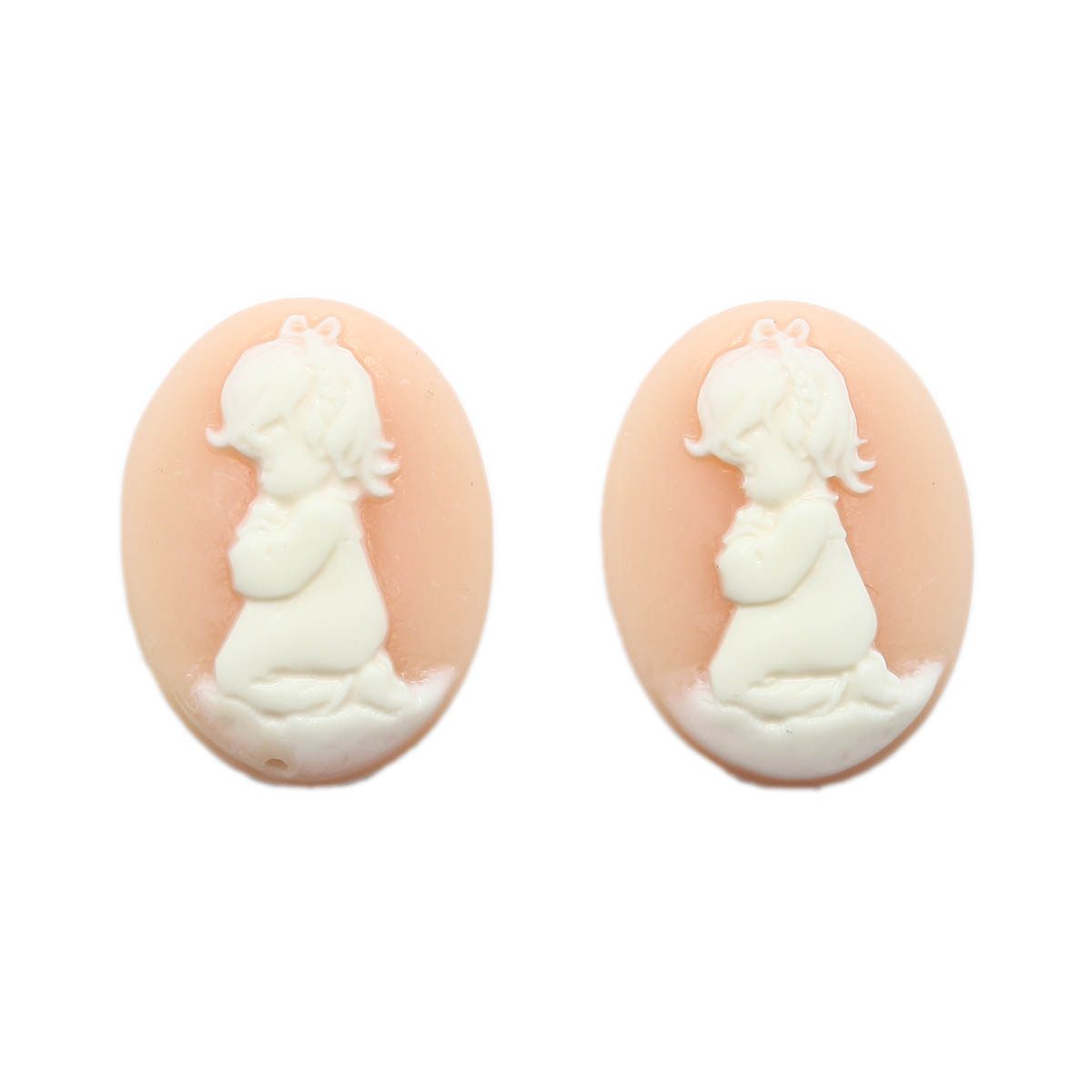 Камеи Vintage Line Девочка, 2 штуки, 3х4х0.5 см