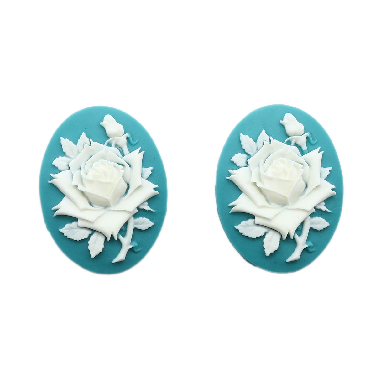 

Камеи Vintage Line Роза, 2 штуки, 3х4х0.5 см, Зеленый;белый