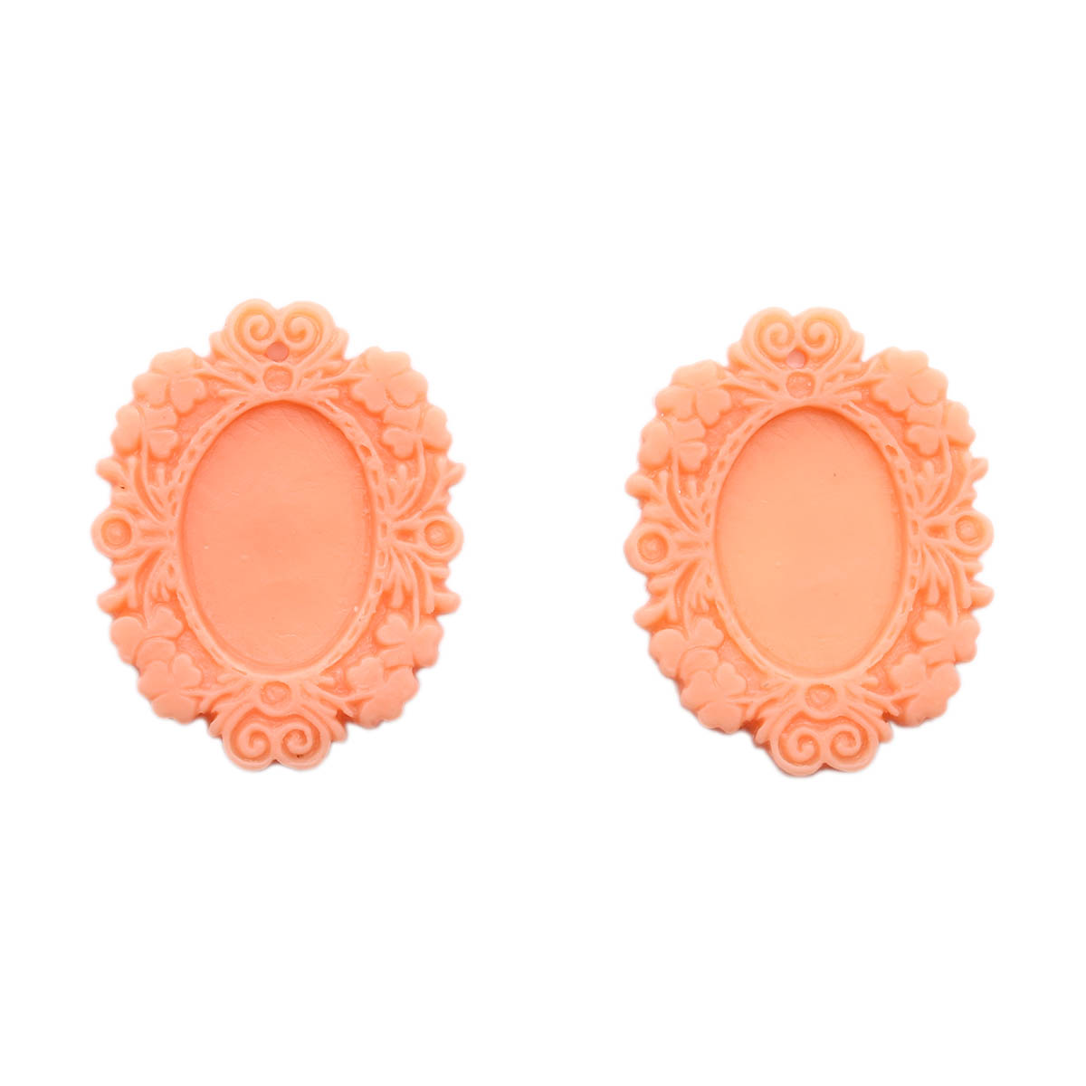 Основы для камей Vintage Line, розовый, 2 штуки (вн. 3.9х5 см, внутр. 1.8х2.5 см)