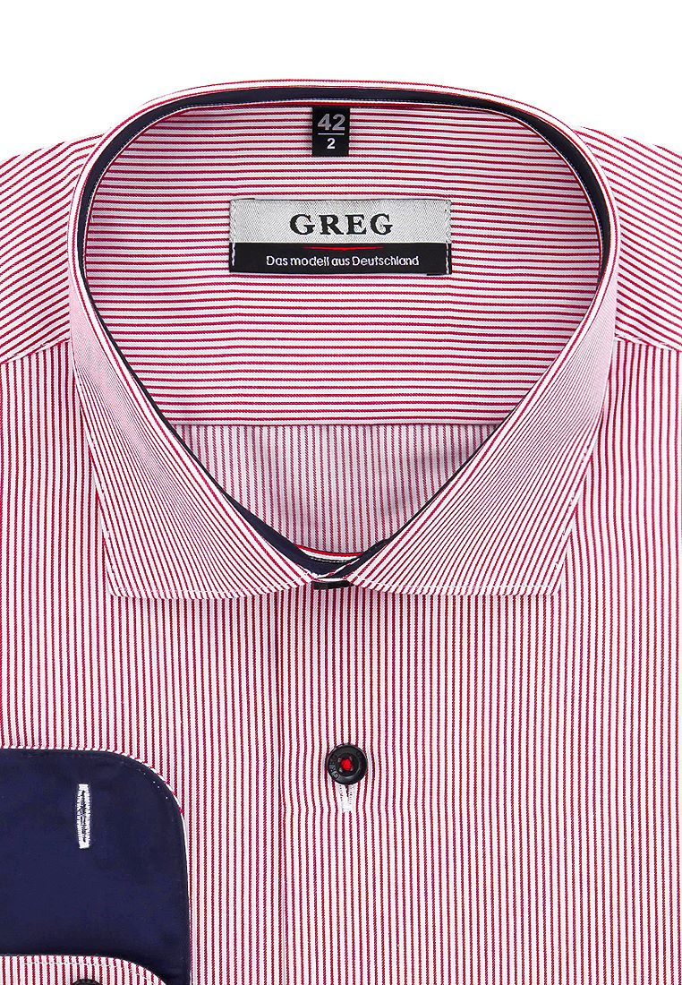 

Рубашка мужская Greg 01-00004165 красная 39, Розовый, 01-00004165