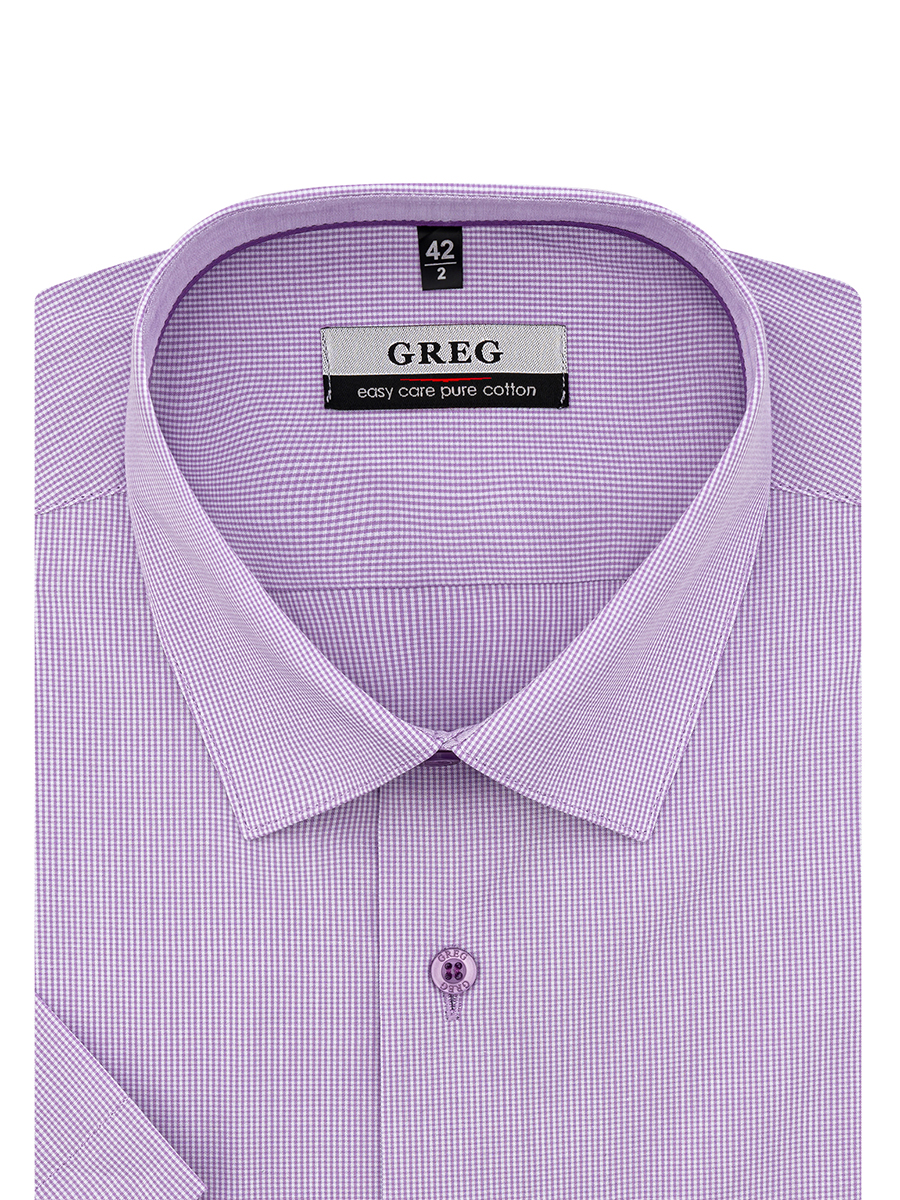 

Рубашка мужская Greg 00-00000690 фиолетовая 40, Фиолетовый, 00-00000690